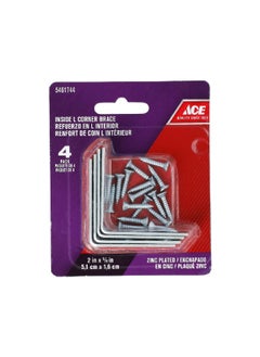 ACE 4-Piece Zinc L-Corner Brackets Silver 5.1 x 1.6 cm 5290127  - Image 1