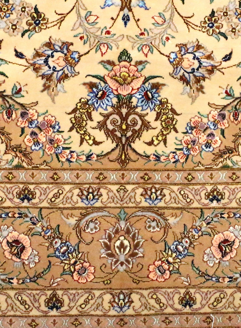سجادة أصفهان الفاخرة المصنوعة يدويًا، جودة عالية، مقاس 230 سم × 155 سم، تصميم فارسي تقليدي - Image 5