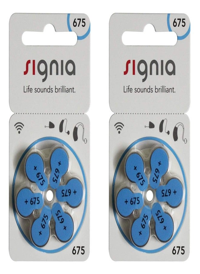 Signia Hearing Aid Batteries (Size 675, Pack of 12 Batteries)- 2 Strips [6x2] - Image 1