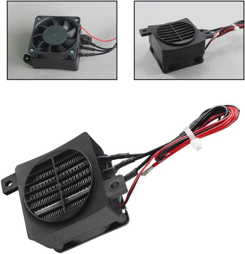 PTC Heater with Fan, 12V 100W Low Voltage Constant Temperature Electric Heating Element, Flameless Odorless Aluminum Air Warmer for Car Air Conditioner Humidifier Equipment - Image 4
