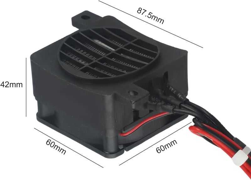 PTC Heater with Fan, 12V 100W Low Voltage Constant Temperature Electric Heating Element, Flameless Odorless Aluminum Air Warmer for Car Air Conditioner Humidifier Equipment - Image 1