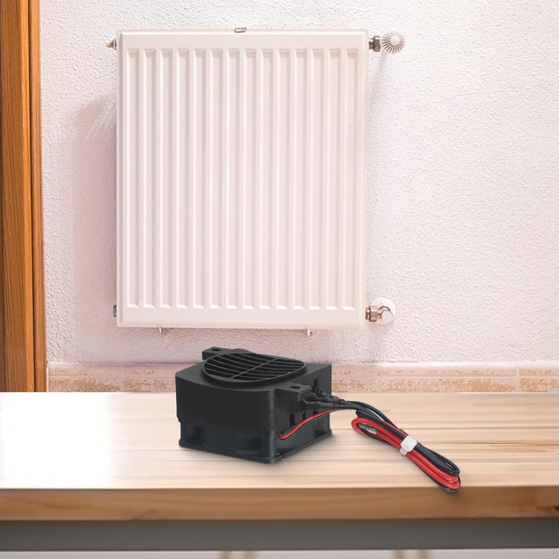 PTC Heater with Fan, 12V 100W Low Voltage Constant Temperature Electric Heating Element, Flameless Odorless Aluminum Air Warmer for Car Air Conditioner Humidifier Equipment - Image 3