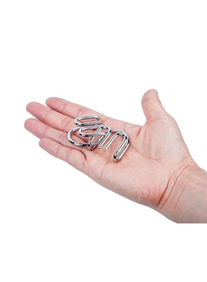 Metal Wire Jigsaw Puzzle, Durable Wire Jigsaw Puzzle, 8 Piece Brain Teaser Brain Teaser Jigsaw Puzzle Toy - Image 3