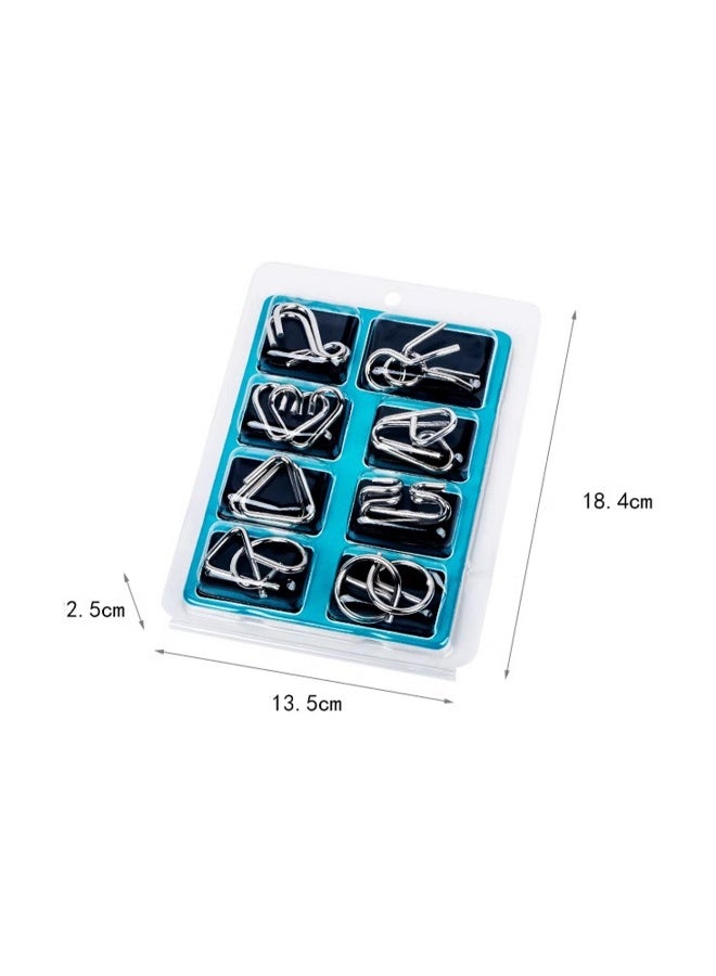 Metal Wire Jigsaw Puzzle, Durable Wire Jigsaw Puzzle, 8 Piece Brain Teaser Brain Teaser Jigsaw Puzzle Toy - Image 4