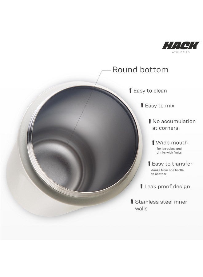 Hack Athletics Hack Athletics Premium Stainless Steel Insulated Shaker Bottles for Gym, Protein Shaker, Pre Workout Bottle, Water Bottle for Men and Women, BPA Free Material 100% Leakproof | 709ML (White) - Image 4