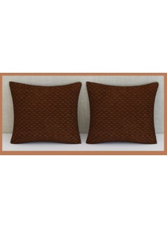 AaHo Decor AaHo Decor Bed Runner Pack of 3 Including 1 Bed Runner with 2 Cushion Covers Velvet Checkered Pattern Bed Runner 18 x 84 Inches Brown  - Image 3