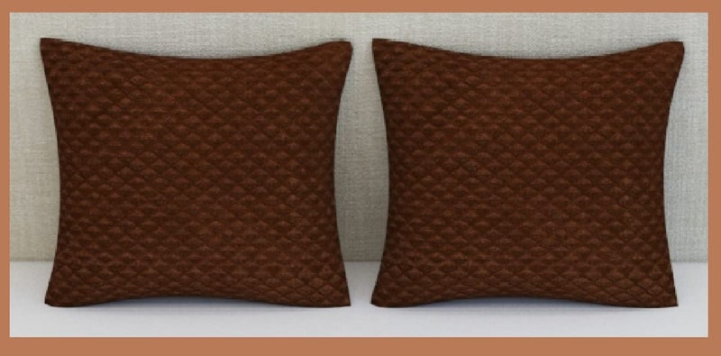 AaHo Decor AaHo Decor Bed Runner Pack of 3 Including 1 Bed Runner with 2 Cushion Covers Velvet Checkered Pattern Bed Runner 18 x 84 Inches Brown  - Image 3