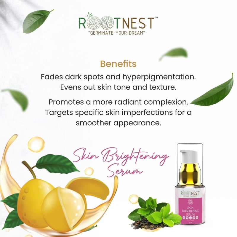 Rootnest Skin care kit with Green Tea Anti Ageing serum for face  Neroli Spot Correction serum for face  Skin Brightening serum for face  20ml - Image 3