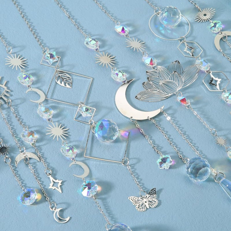Worgree Sun Catchers, 10 Pcs Crystal Suncatcher Prism Hanging Kit with Chain Rainbow Maker Crystals Balls Pendants Ornaments for Indoor Window Outdoor Garden Backyard Patio Car Mirror Christmas Tree Decor - Image 5