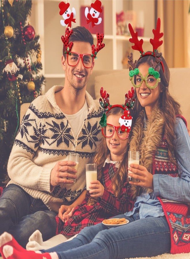 جيريفي مجموعة جيريفاي المكونة من 40 قطعة من عصابات الرأس وإطارات النظارات لتزيين عيد الميلاد، تتضمن 20 عصابة رأس على شكل بابا نويل ورنة، و20 نظارة لامعة، ونظارات تنكرية لحفلات عيد الميلاد. - Image 5