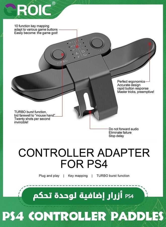 GROIC Controller Paddles for PS4, Ergonomic 10 Key Mappings Back Button Attachment Gaming Stuff Accessories for PS4 Controller  - Image 3