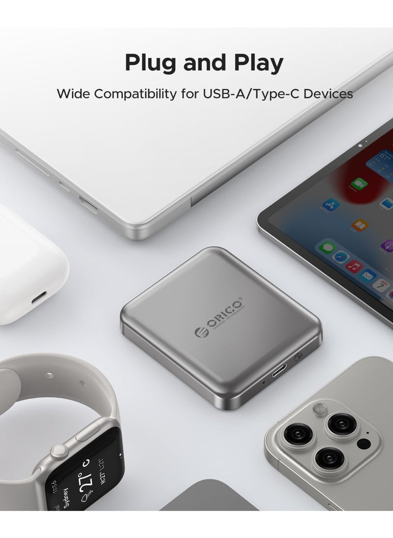 ORICO 512GB Magnetic External SSD, 4K ProRes HDR Record and Store, USB3.1 Gen2(1000MB/s), USB3.2 Gen2*2(2000MB/s), Portable Solid State Drive, Compatible with USB-C Smartphone, Computer - A20PLUS
