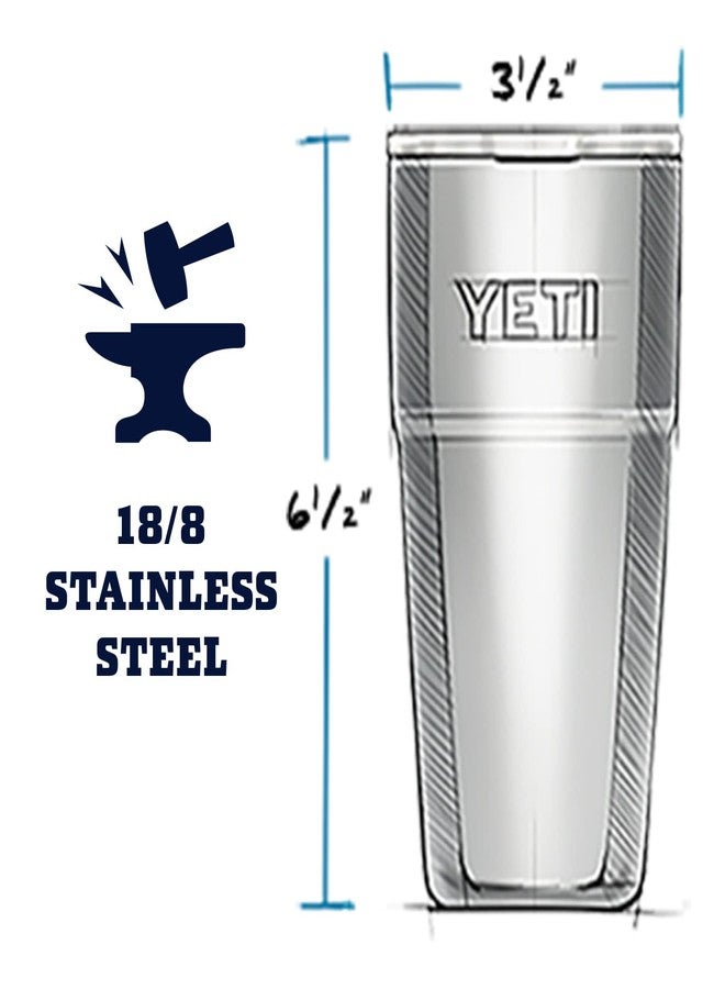 YETI Rambler Stackable Pint, Vacuum Insulated, Stainless Steel with MagSlider Lid, White - Image 2