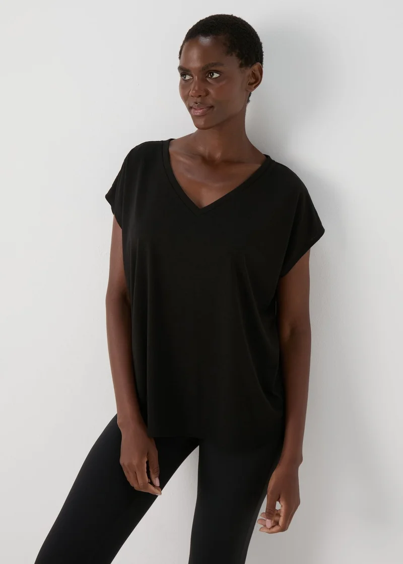 Matalan Black V Neck T Shirt