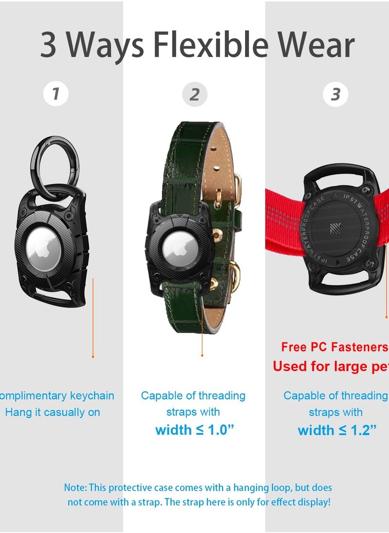 Excefore - AirTag Dog Collar Holder, IP68 Waterproof Airtag Holder for DOD Collar, Hard TPU Full Protection Suitable Air Tag Dog Collar, Airtag Watch Holder for Dog Collar, Compatible Apple Airtag - Image 1