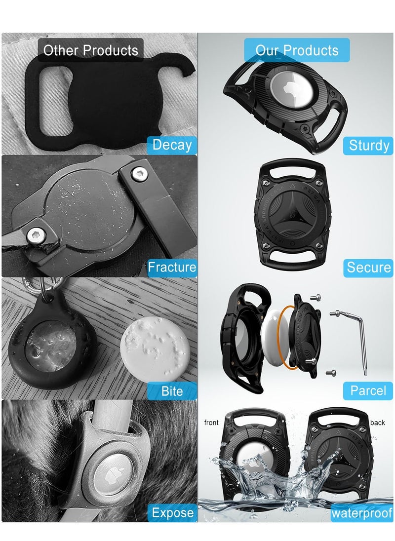 Excefore - AirTag Dog Collar Holder, IP68 Waterproof Airtag Holder for DOD Collar, Hard TPU Full Protection Suitable Air Tag Dog Collar, Airtag Watch Holder for Dog Collar, Compatible Apple Airtag - Image 1