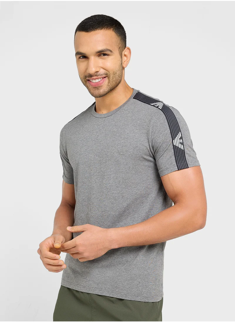 EMPORIO ARMANI Beachwear Logo Crew Neck T-Shirt