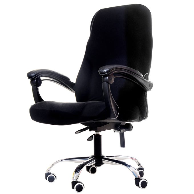 PRINTED OFFICE CHAIR COVERS STRETCH COMPUTER CHAIR COVER UNIVERSAL BOSS CHAIR COVERS MODERN SIMPLISM STYLE HIGH BACK CHAIR SLIPCOVER BLACK1 L