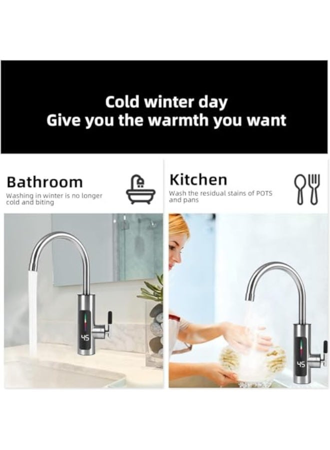 Instant Hot Water Tap Electric Heating Tap, Instant Water Heating Electric Tap with Led Digital Display, Instant Heater Hot Water Faucet for Kitchen - Image 4