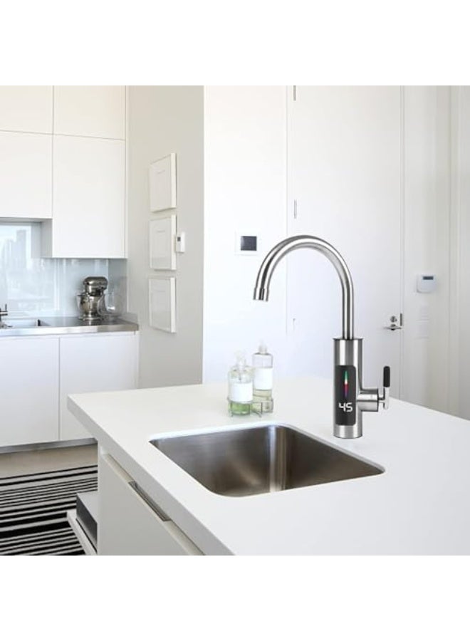 Instant Hot Water Tap Electric Heating Tap, Instant Water Heating Electric Tap with Led Digital Display, Instant Heater Hot Water Faucet for Kitchen - Image 2