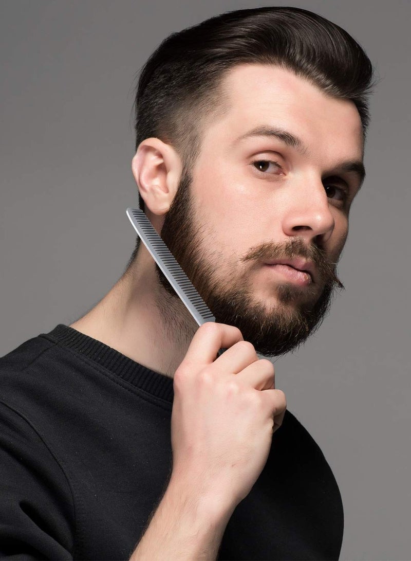 Y&D 2 Pieces Stainless Steel Metal Silver Rat Tail Combs Hair Styling Cutting Comb - Image 5