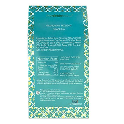 Thenibblebox Himalayan Holiday Breakfast Granola Box 150g (54% dry fruits, vegan friendly, no refined sugar, no artificial flavours. - Image 2