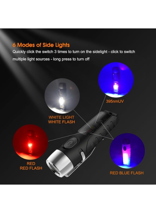 Keychain Flashlight, Rechargeable High Lumen EDC Flashlight, Portable Multifunction Super Bright COB Light, Lightweight And Durable Mini Flashlight, (1pc, Fluorescent White) - Image 3