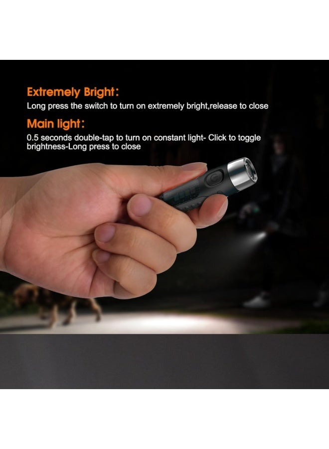 Keychain Flashlight, Rechargeable High Lumen EDC Flashlight, Portable Multifunction Super Bright COB Light, Lightweight And Durable Mini Flashlight, (1pc, Fluorescent White) - Image 2