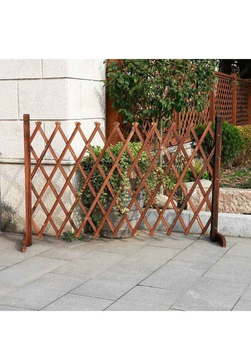 LINGWEI Expanding Trellis Wooden Fence Privacy Screen Freestanding Dog Safety Fence Durable Lightweight Extra Wide Wooden Expandable Folding Garden Fence - Image 4
