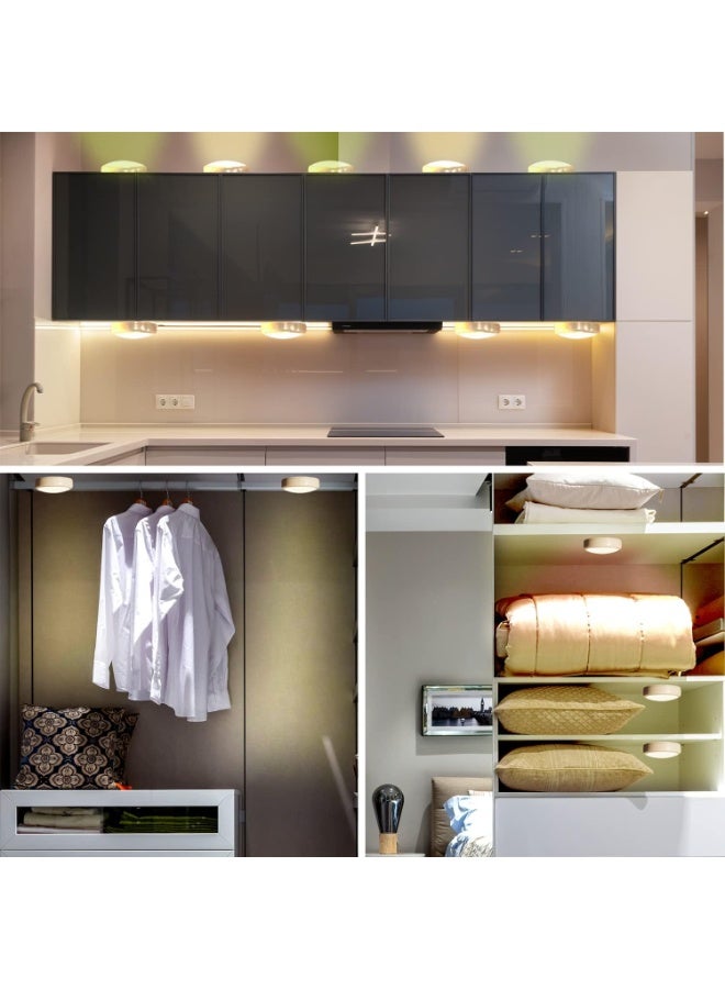 FDTY lights with Remote Control, Battery Operated LED Push Light Wireless, 13 Color RGB - for Closet, Bedroom Wall, Under Cabinet, Battery Powered Puck Lights. Convenient 3M Stick On, 6 Pack - Image 2