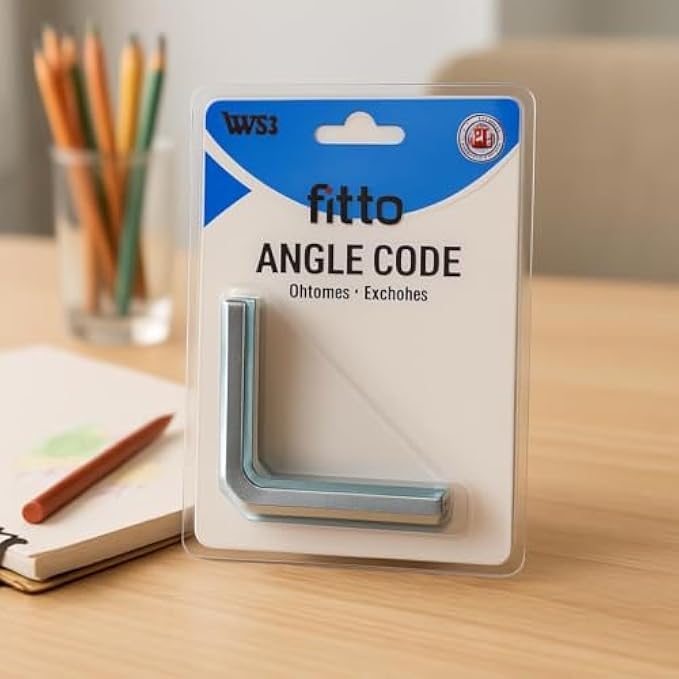 Fitto Angle Bracket L Bracket Pack of 2 - Metal Corner Brace Shelf Support with Pre-Drilled Holes for DIY, Furniture Repair & Wall Mounting - Image 3