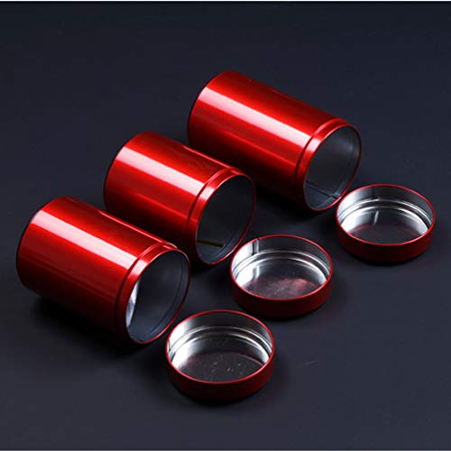 EXCEART 3PCS Stainless steel canister sets cereal container great for sugar coffee tea flour storage (Red) - Image 2