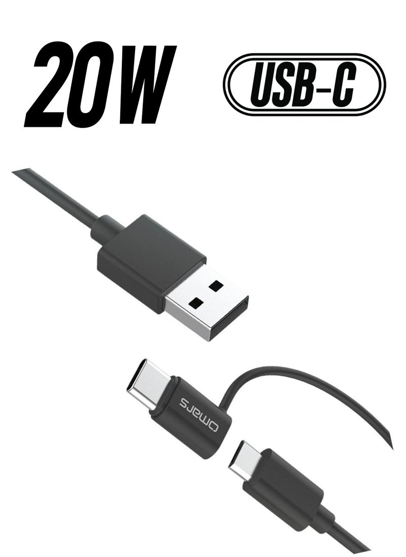 omars - 2 in 1 Type-C Micro USB Charging and Data Cable 1.2 Meter - Image 1