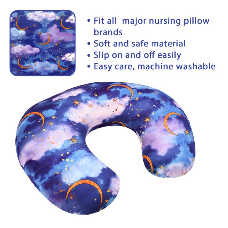 DILIMI Nursing Pillow Cover Stretchy Removable Cover for Breastfeeding Pillows, Ultra Soft Comfortable Slipcover for Baby Girl and Boy, Moon - Image 4