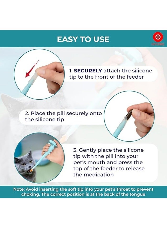Pet Pill Shooter, Safe & Easy Pill Popper with 2 Premium Soft Silicone Tips for Cats and Dogs, Acts as Pet Piller, Medicine Feeder, Pill Pusher, Pill Dispenser, Cat and Dog Pill Shooter - Image 3
