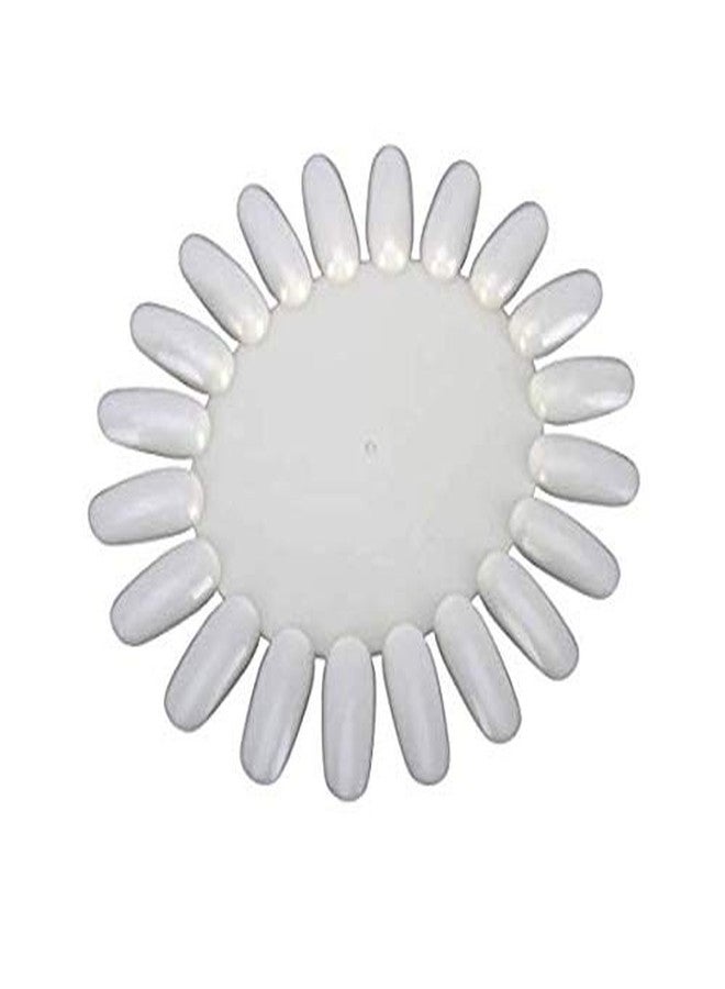 LASSUM 10 PCS Acrylic Wheel False Nail Art Tips Practice Display Nail Art Tool (Ivory-White) - Image 2