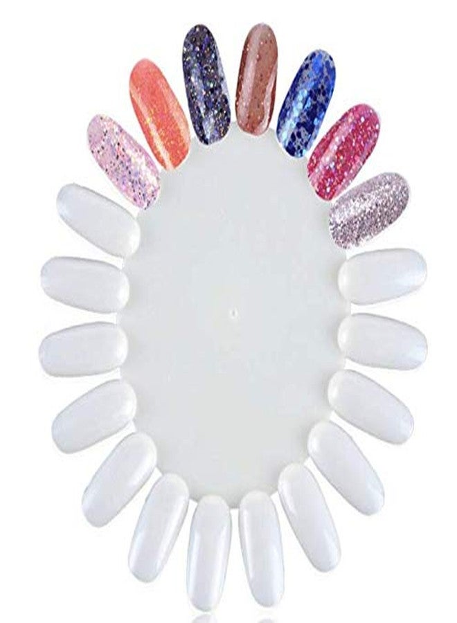 LASSUM 10 PCS Acrylic Wheel False Nail Art Tips Practice Display Nail Art Tool (Ivory-White) - Image 5