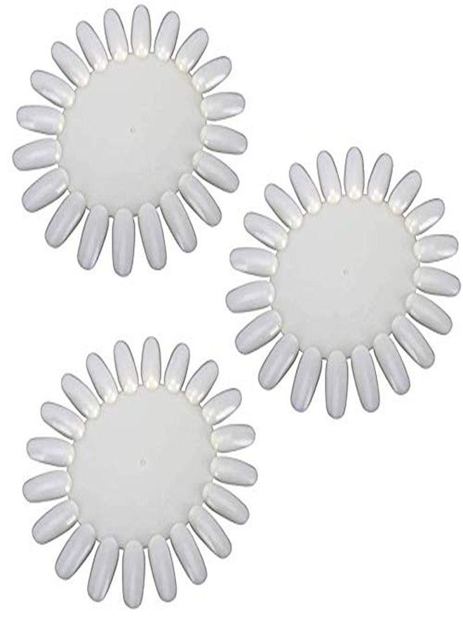 LASSUM 10 PCS Acrylic Wheel False Nail Art Tips Practice Display Nail Art Tool (Ivory-White) - Image 1
