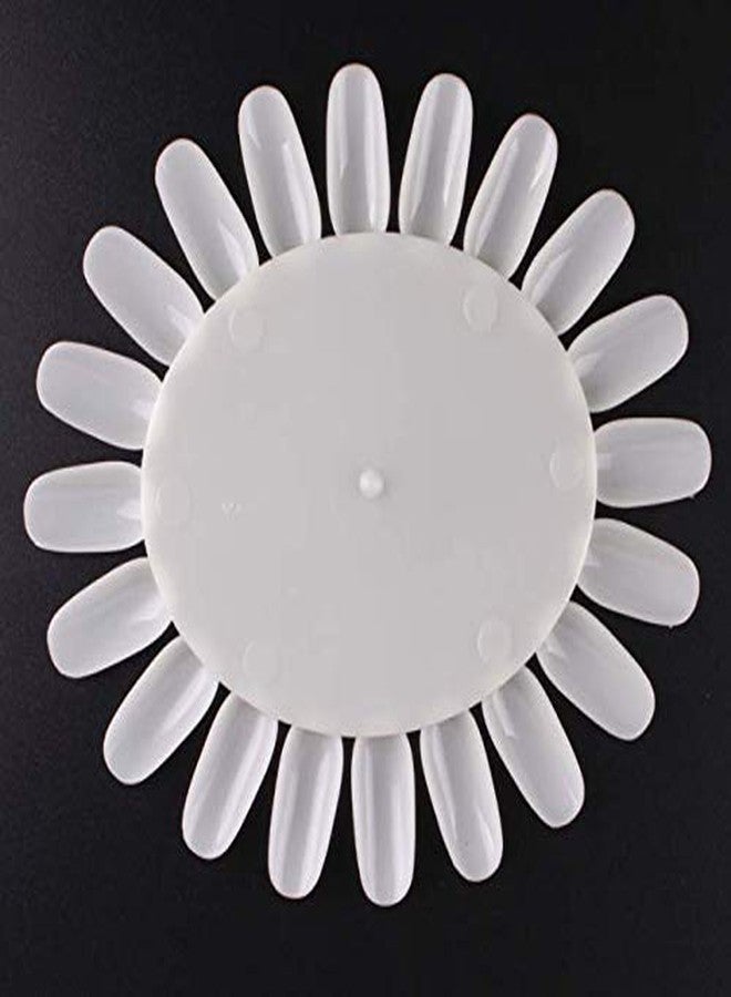 LASSUM 10 PCS Acrylic Wheel False Nail Art Tips Practice Display Nail Art Tool (Ivory-White) - Image 4