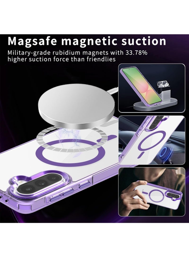 X-level for Samsung Galaxy A56/A36 5G Case [Compatible with Magsafe Wireless Charging] Magnetic Back Cover Clear Samsung Galaxy A56/A36 Rugged Best Phone Case Purple - Image 3