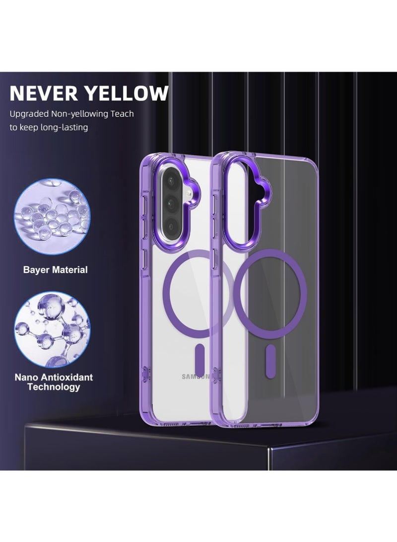 X-level for Samsung Galaxy A56/A36 5G Case [Compatible with Magsafe Wireless Charging] Magnetic Back Cover Clear Samsung Galaxy A56/A36 Rugged Best Phone Case Purple - Image 2