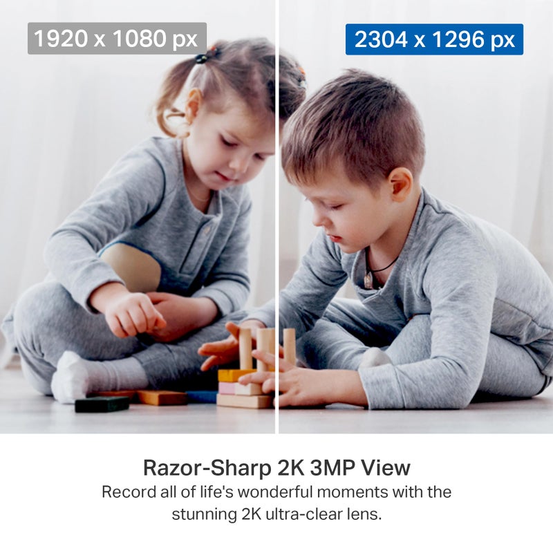 Tapo 2K Indoor Pan/Tilt Wired Security Camera - Works as a Baby Monitor & Pet Camera, Motion Detection, 2-Way Audio, Siren, Night Vision, No-Subscription Local Storage or Optional Cloud, C211 (2-Pack) - Image 3