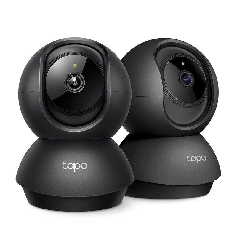 Tapo 2K Indoor Pan/Tilt Wired Security Camera - Works as a Baby Monitor & Pet Camera, Motion Detection, 2-Way Audio, Siren, Night Vision, No-Subscription Local Storage or Optional Cloud, C211 (2-Pack) - Image 1
