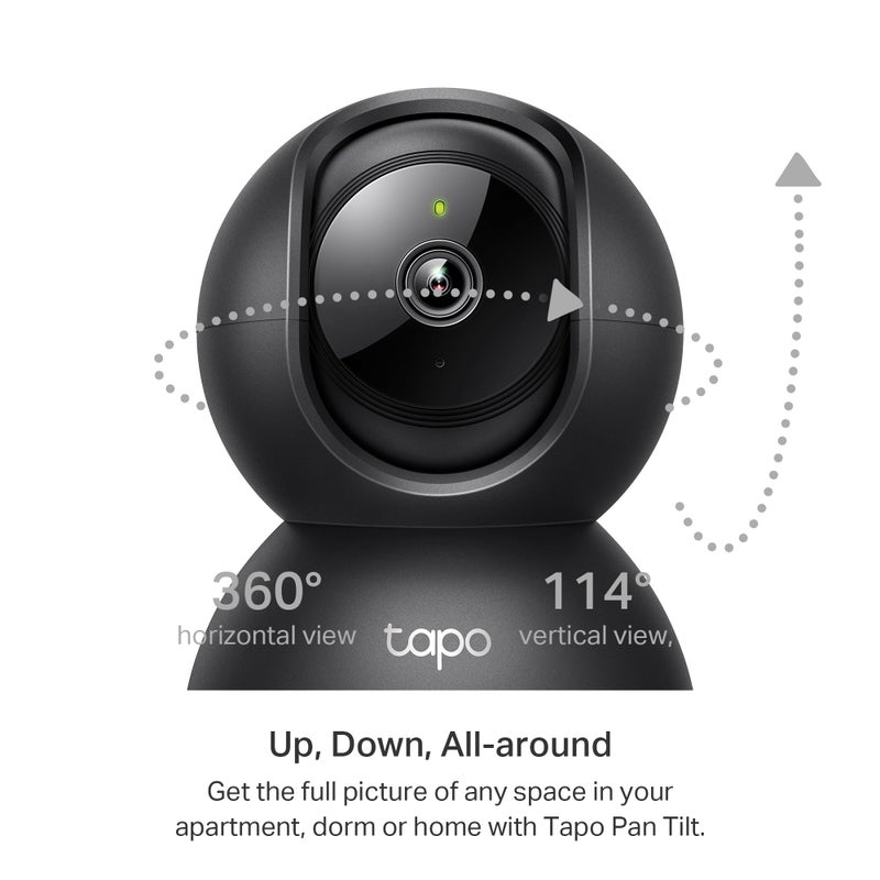 Tapo 2K Indoor Pan/Tilt Wired Security Camera - Works as a Baby Monitor & Pet Camera, Motion Detection, 2-Way Audio, Siren, Night Vision, No-Subscription Local Storage or Optional Cloud, C211 (2-Pack) - Image 4