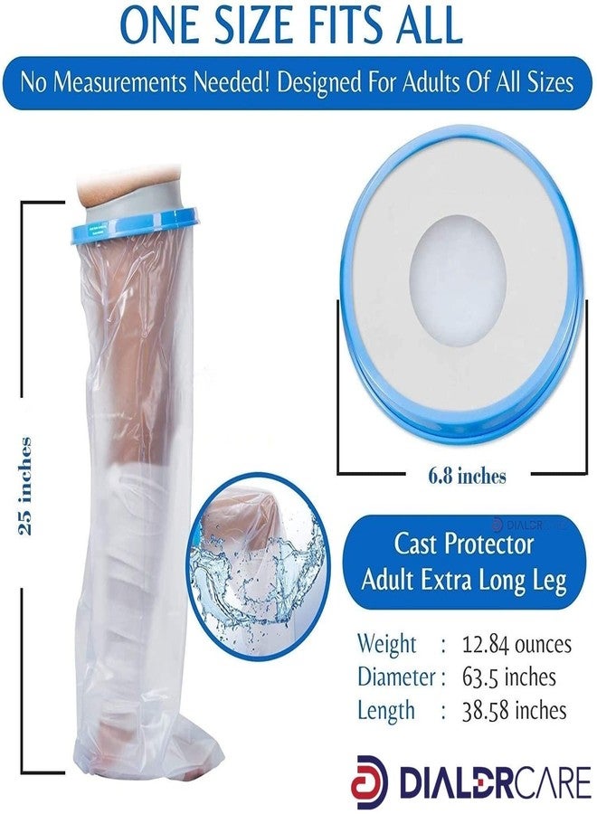 DIALDRCARE غطاء جبس مقاوم للماء للبالغين من ديالدر كير، ضمادات قابلة لإعادة الاستخدام، واقي جاف للاستحمام (واقي جبس الساق) - Image 2