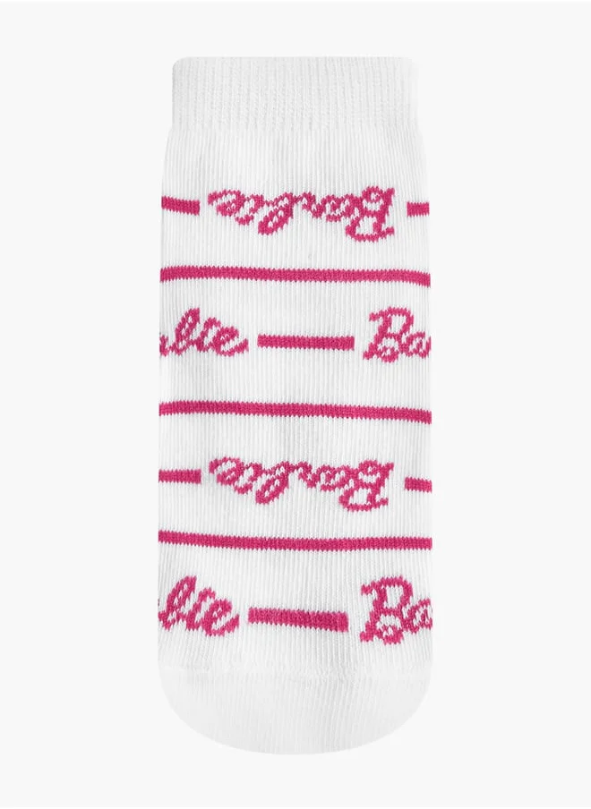 باربي Girls Print Non-Terry Ankle Length Socks - Set of 5