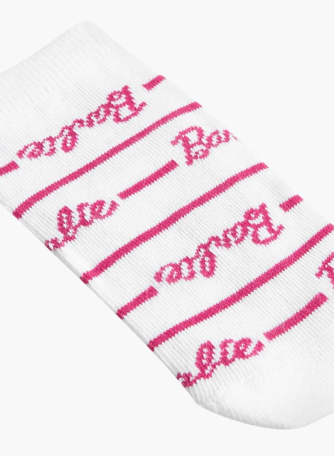 باربي Girls Print Non-Terry Ankle Length Socks - Set of 5