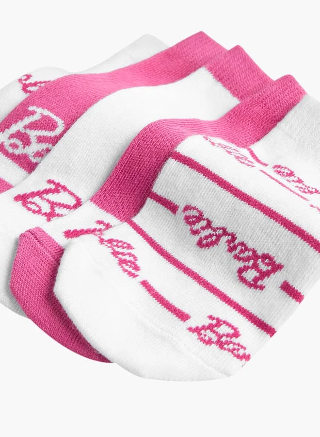باربي Girls Print Non-Terry Ankle Length Socks - Set of 5