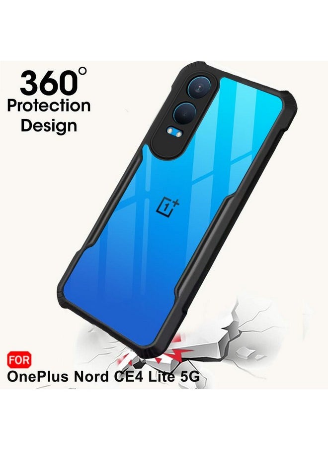 TheGiftKart - TheGiftKart Crystal Clear Back Cover Case for OnePlus Nord CE 4 Lite 5G | 360 Degree Protection | Protective Design | Transparent Back Cover Case for OnePlus Nord CE4 Lite 5G (PC & TPU, Black Bumper) - Image 1