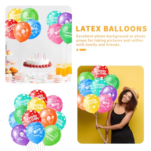 PeStary 50pcs 12inch Happy Birthday Balloons for Men&Women, Assorted Balloons for Party, Beautiful Flowers Printed Decoration (Birthday) - Image 3